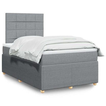 Giroletto a Molle con Materasso Grigio Chiaro 120x200cm Tessuto