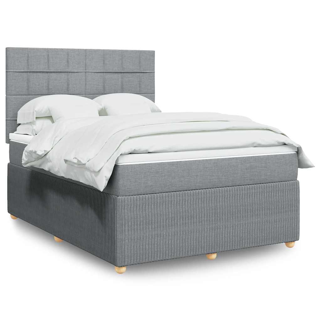 Giroletto a Molle con Materasso Grigio Chiaro 140x190cm Tessuto