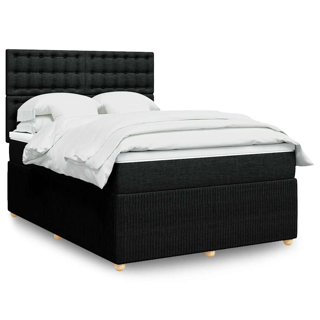 Giroletto a Molle con Materasso Nero 140x190 cm in Tessuto