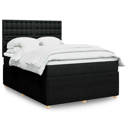 Giroletto a Molle con Materasso Nero 140x190 cm in Tessuto