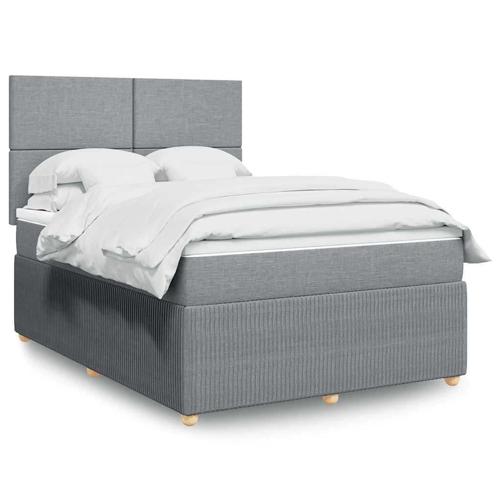 Giroletto a Molle con Materasso Grigio Chiaro 140x200cm Tessuto