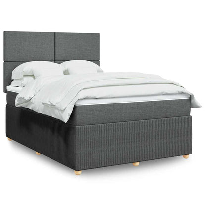 Giroletto a Molle con Materasso Grigio Scuro 140x200cm Tessuto