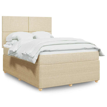 Giroletto a Molle con Materasso Crema 140x200 cm in Tessuto