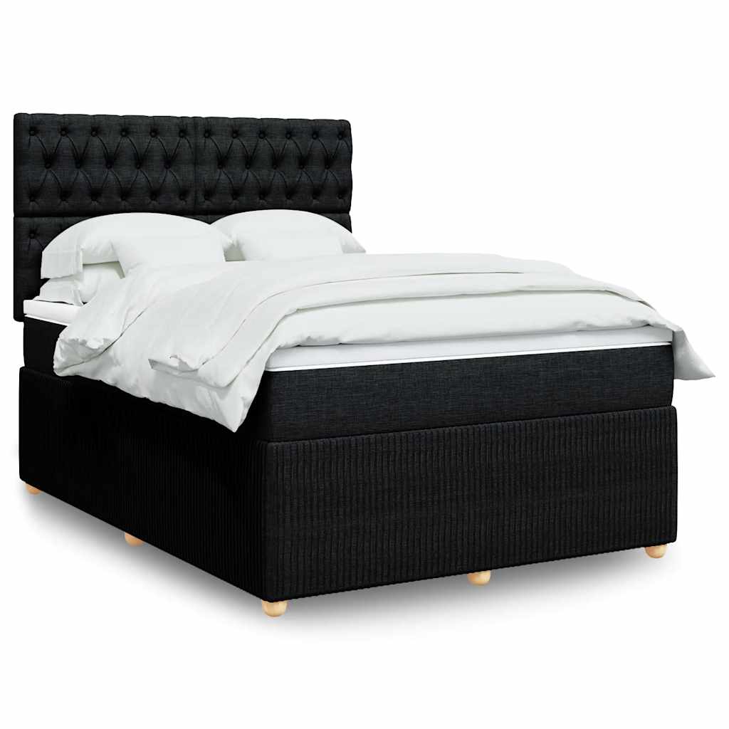 Giroletto a Molle con Materasso Nero 140x200 cm in Tessuto