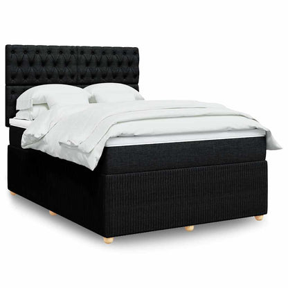 Giroletto a Molle con Materasso Nero 140x200 cm in Tessuto