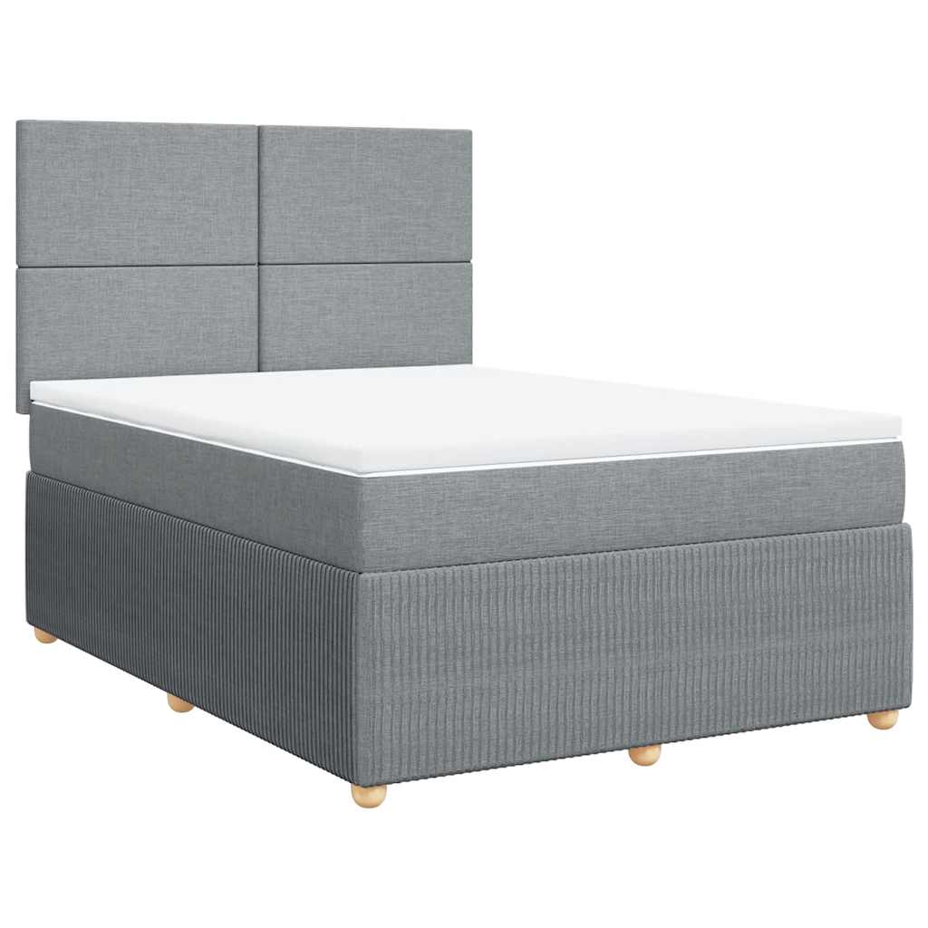 Giroletto a Molle con Materasso Grigio Chiaro 160x200cm Tessuto