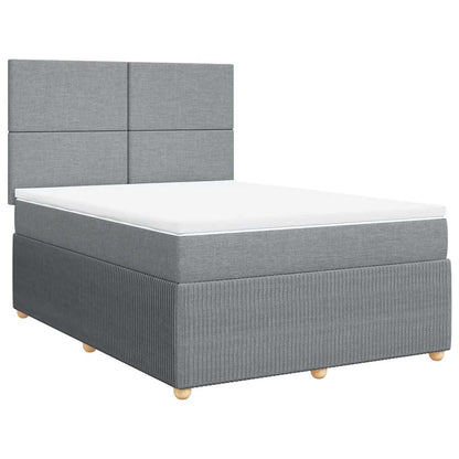 Giroletto a Molle con Materasso Grigio Chiaro 160x200cm Tessuto