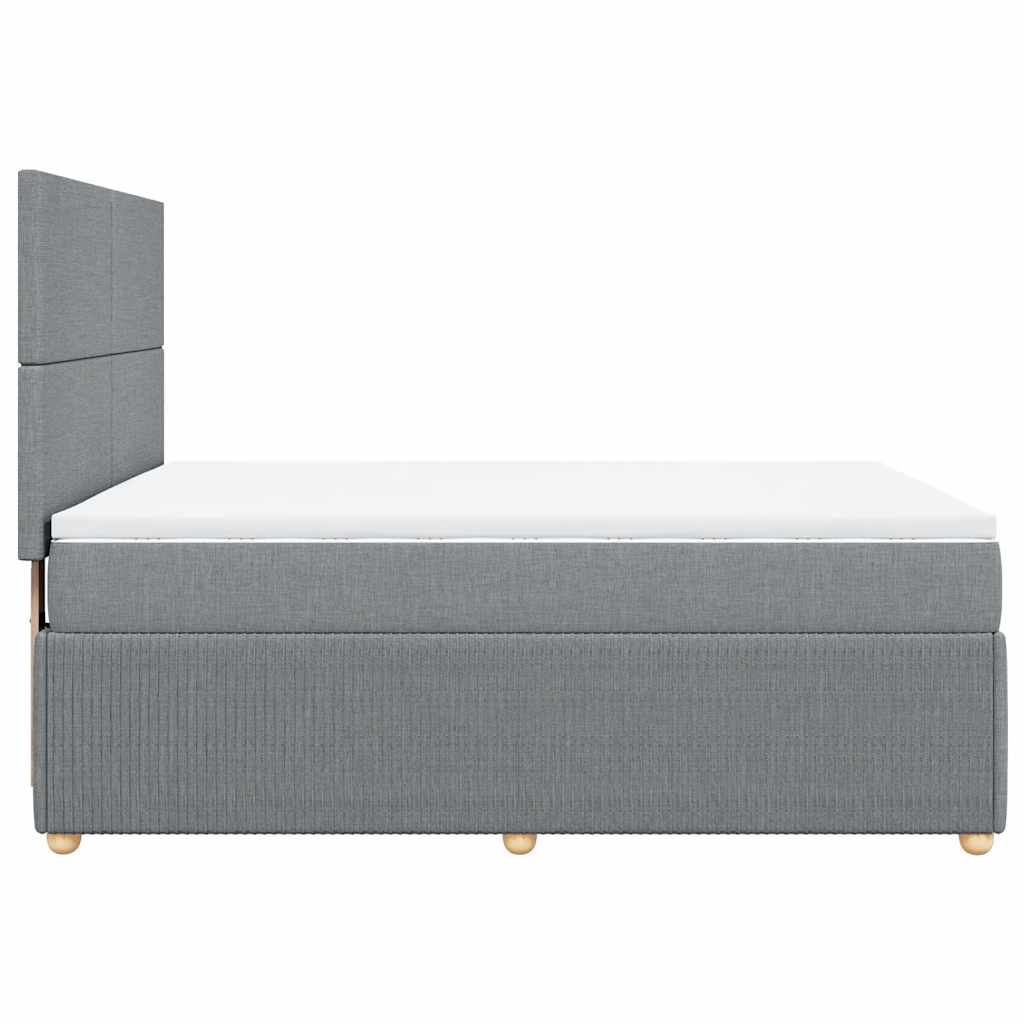 Giroletto a Molle con Materasso Grigio Chiaro 160x200cm Tessuto