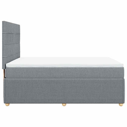 Giroletto a Molle con Materasso Grigio Chiaro 160x200cm Tessuto