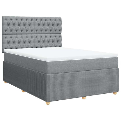 Giroletto a Molle con Materasso Grigio Chiaro 160x200cm Tessuto