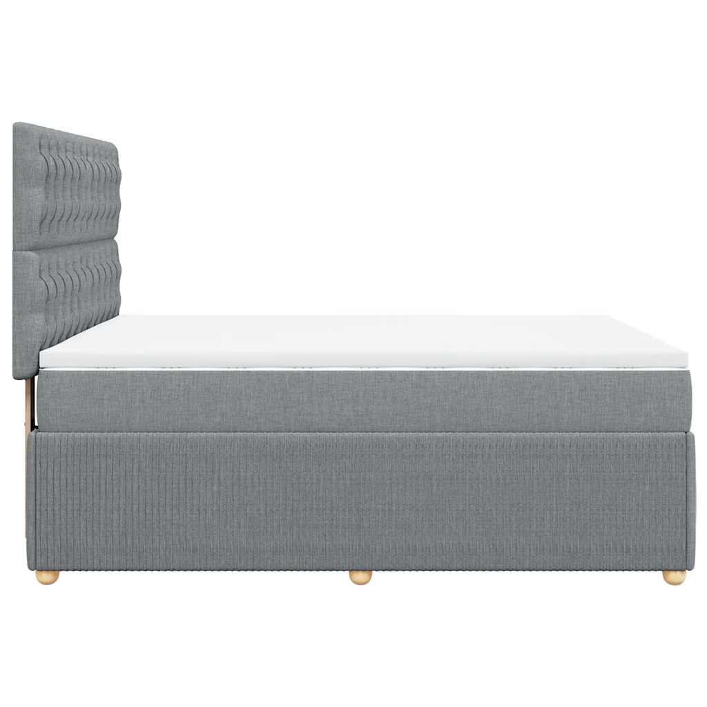 Giroletto a Molle con Materasso Grigio Chiaro 160x200cm Tessuto