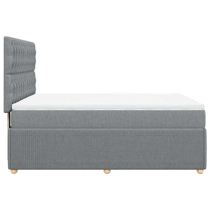 Giroletto a Molle con Materasso Grigio Chiaro 160x200cm Tessuto