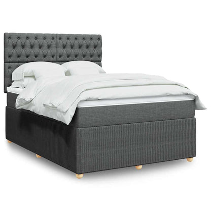 Giroletto a Molle con Materasso Grigio Scuro 160x200 cm Tessuto
