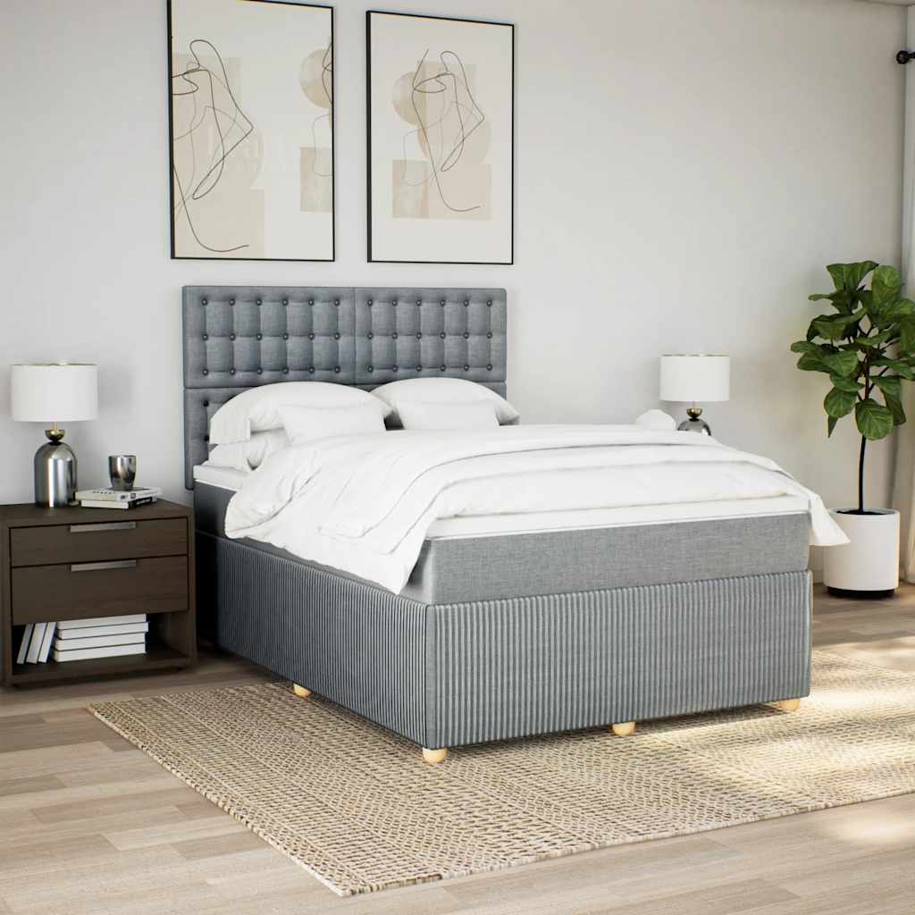 Giroletto a Molle con Materasso Grigio Chiaro 160x200cm Tessuto