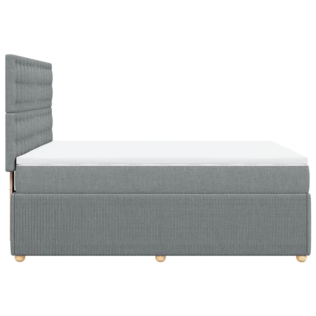 Giroletto a Molle con Materasso Grigio Chiaro 160x200cm Tessuto