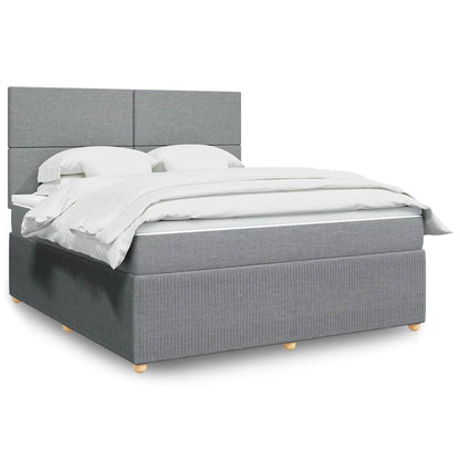 Giroletto a Molle con Materasso Grigio Chiaro180x200 cm Tessuto