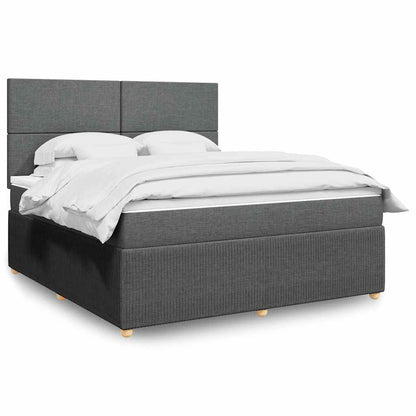 Giroletto a Molle con Materasso Grigio Scuro 180x200 cm Tessuto