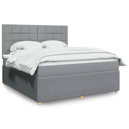 Giroletto a Molle con Materasso Grigio Chiaro180x200 cm Tessuto