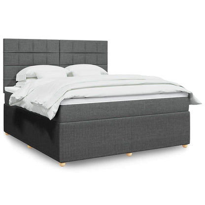Giroletto a Molle con Materasso Grigio Scuro 180x200 cm Tessuto