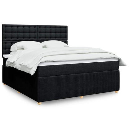 Giroletto a Molle con Materasso Nero 180x200 cm in Tessuto