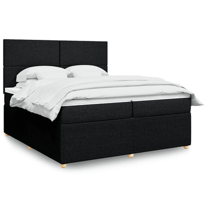 Giroletto a Molle con Materasso Nero 200x200 cm in Tessuto