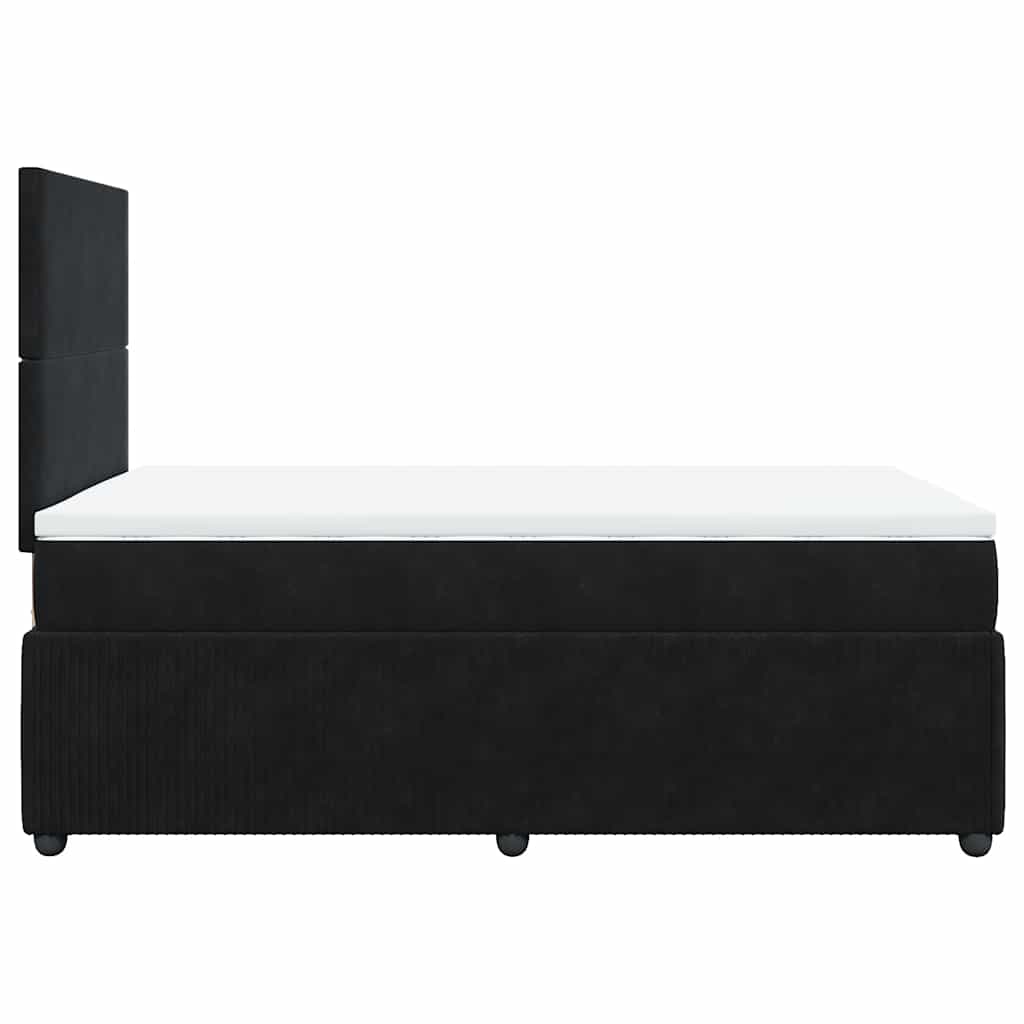 Giroletto a Molle con Materasso Nero 120x190 cm in Velluto