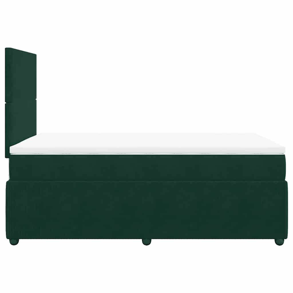 Giroletto a Molle con Materasso Verde Scuro 120x190 cm Velluto