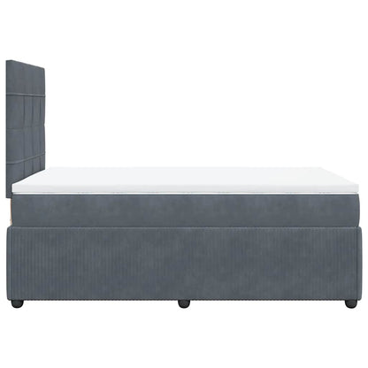 Giroletto a Molle con Materasso Grigio Scuro 120x190 cm Velluto