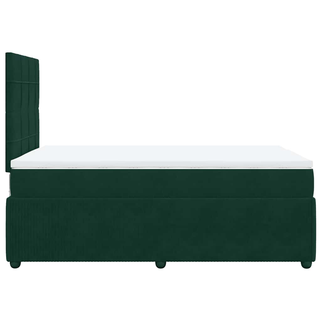 Giroletto a Molle con Materasso Verde Scuro 120x190 cm Velluto