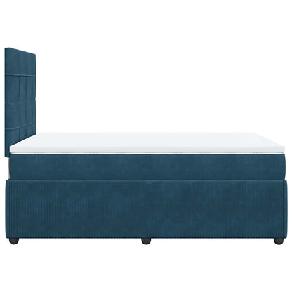 Giroletto a Molle con Materasso Blu Scuro 120x190 cm in Velluto