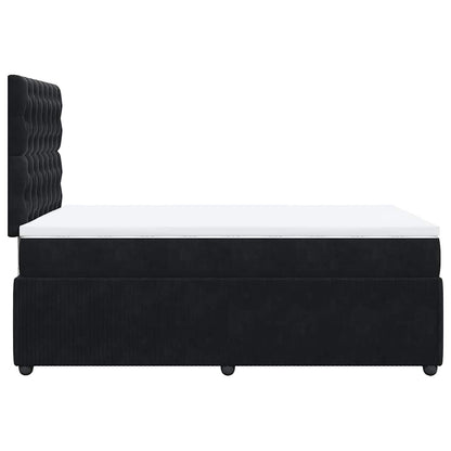 Giroletto a Molle con Materasso Nero 120x190 cm in Velluto