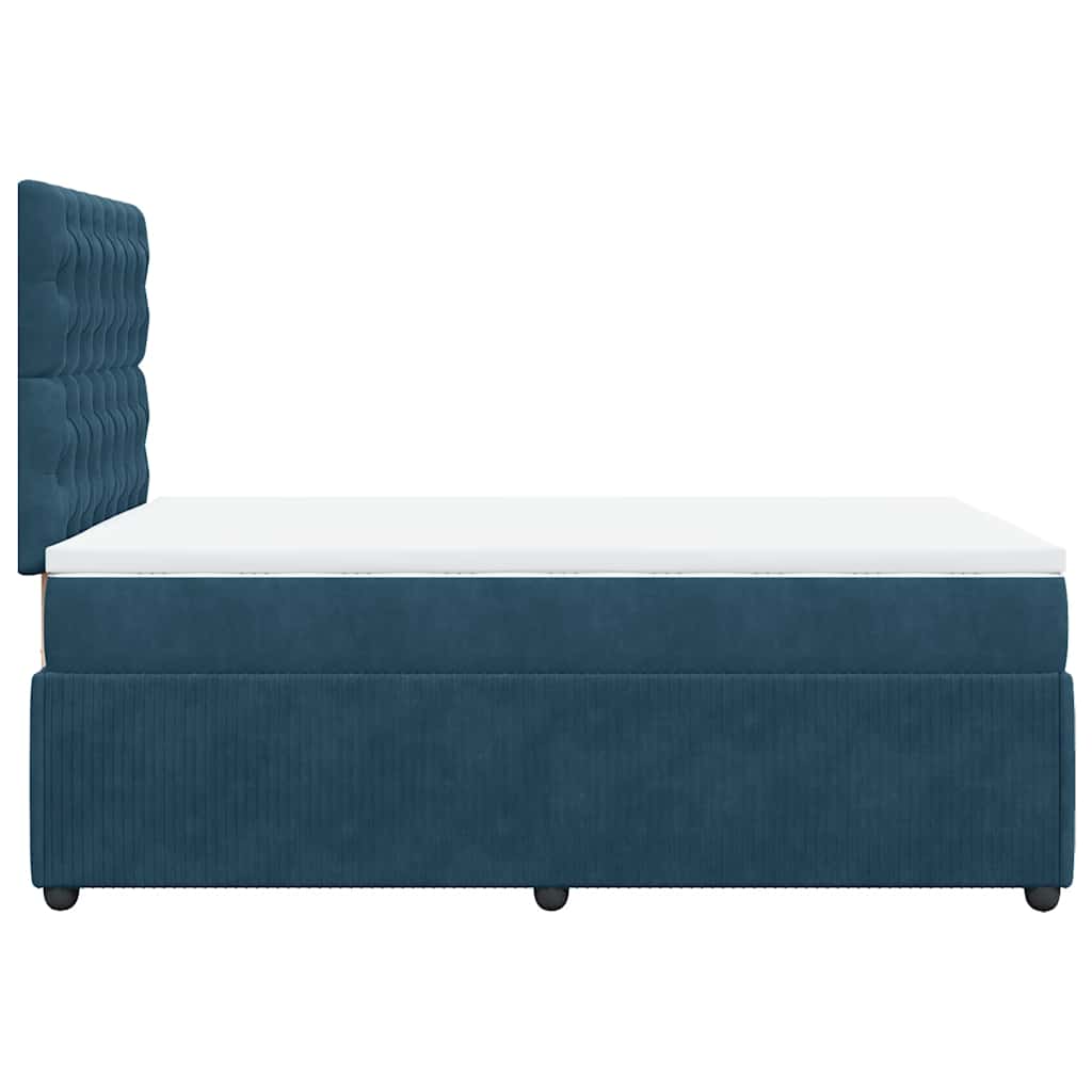 Giroletto a Molle con Materasso Blu Scuro 120x190 cm in Velluto