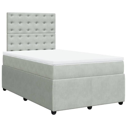 Giroletto a Molle con Materasso Grigio Chiaro 120x190cm Velluto