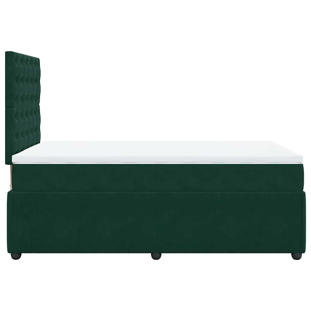 Giroletto a Molle con Materasso Verde Scuro 120x190 cm Velluto