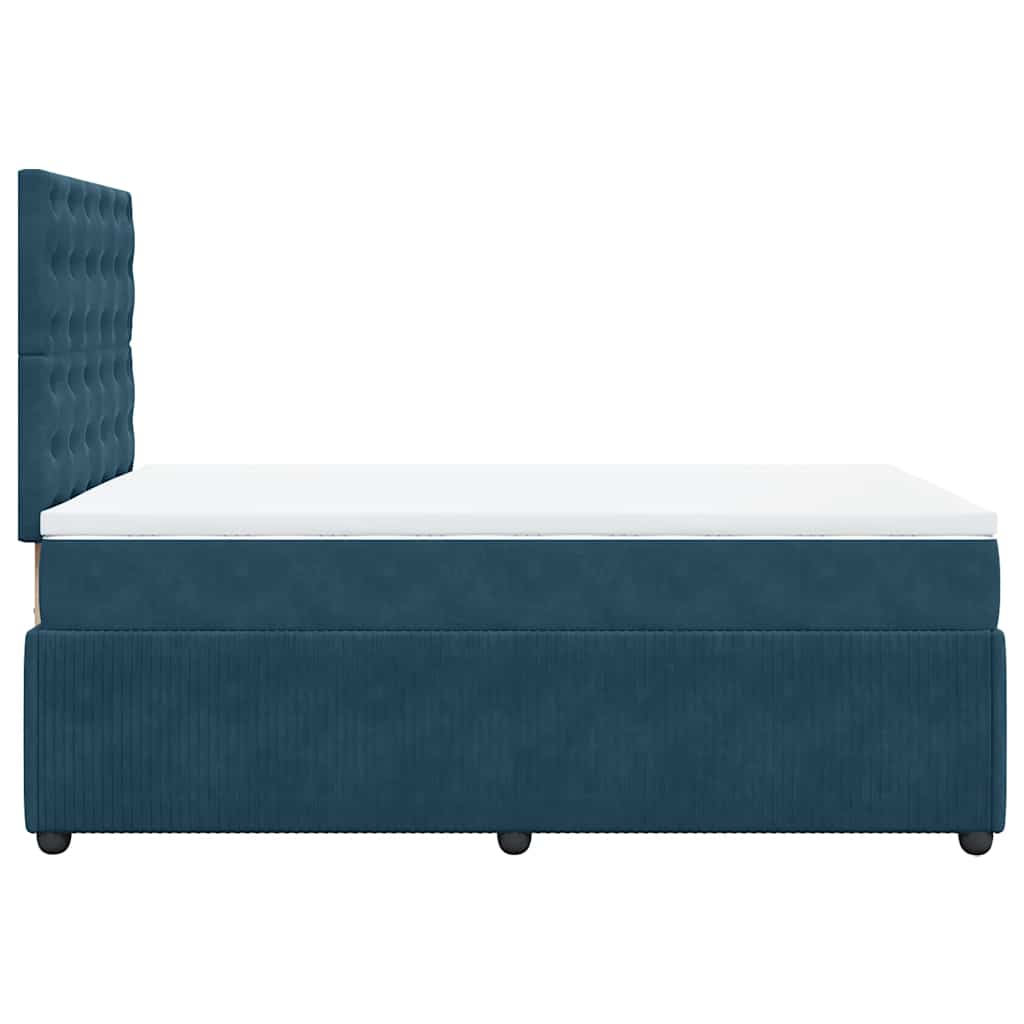 Giroletto a Molle con Materasso Blu Scuro 120x190 cm in Velluto