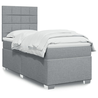 Giroletto a Molle con Materasso Grigio Chiaro 90x190 cm Tessuto