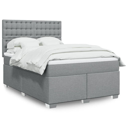 Giroletto a Molle con Materasso Grigio Chiaro 140x190cm Tessuto