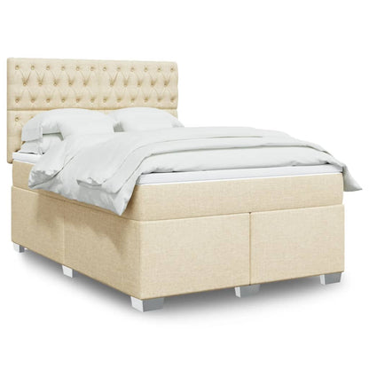 Giroletto a Molle con Materasso Crema 140x200 cm in Tessuto