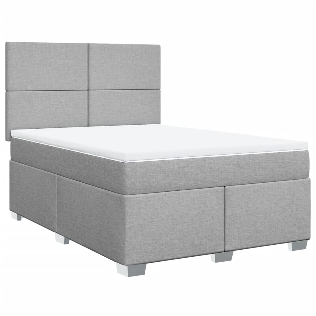 Giroletto a Molle con Materasso Grigio Chiaro 160x200cm Tessuto