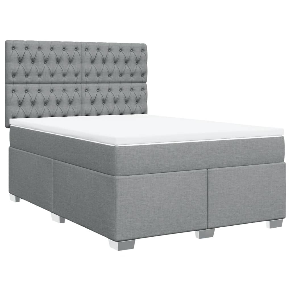Giroletto a Molle con Materasso Grigio Chiaro 160x200cm Tessuto