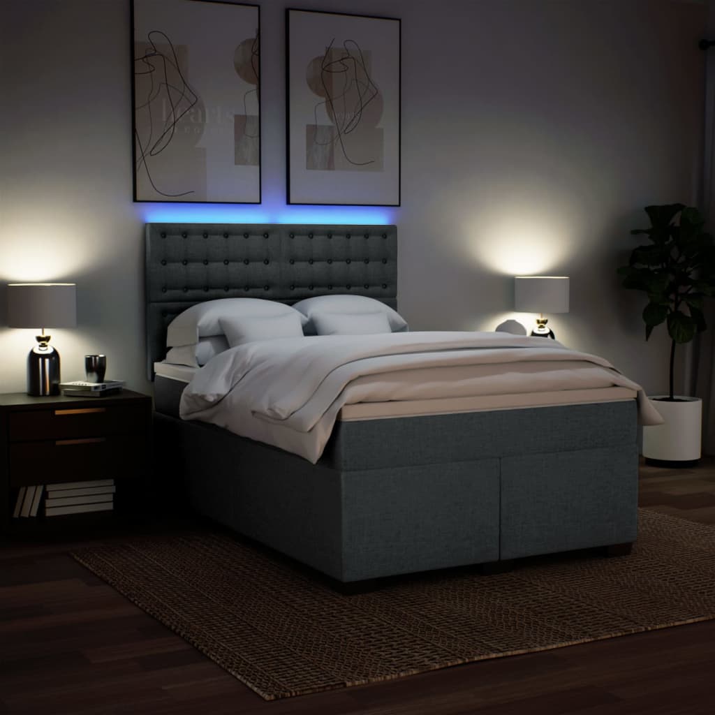 Giroletto a Molle con Materasso Grigio Chiaro 160x200cm Tessuto