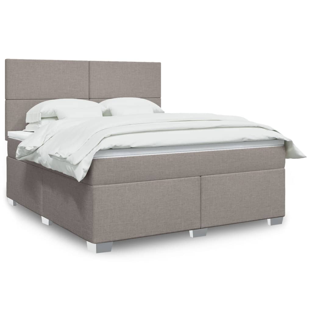 Giroletto a Molle con Materasso Tortora 180x200 cm in Tessuto