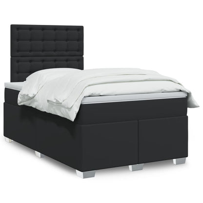 Giroletto a Molle con Materasso Nero 120x190 cm in Similpelle