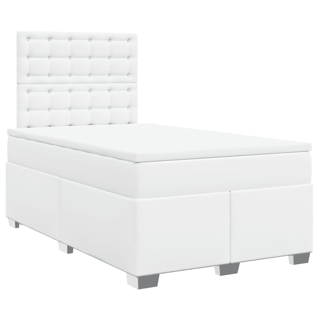 Giroletto a Molle con Materasso Bianco 120x190 cm in Similpelle
