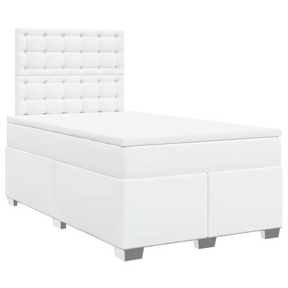 Giroletto a Molle con Materasso Bianco 120x190 cm in Similpelle