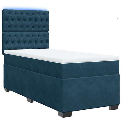 Giroletto a Molle con Materasso Blu 80x200 cm in Velluto