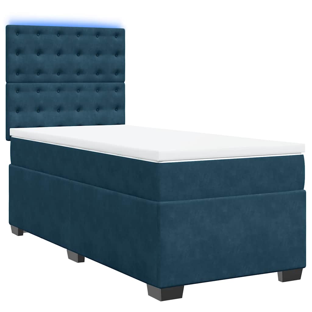 Giroletto a Molle con Materasso Blu 90x190 cm in Velluto