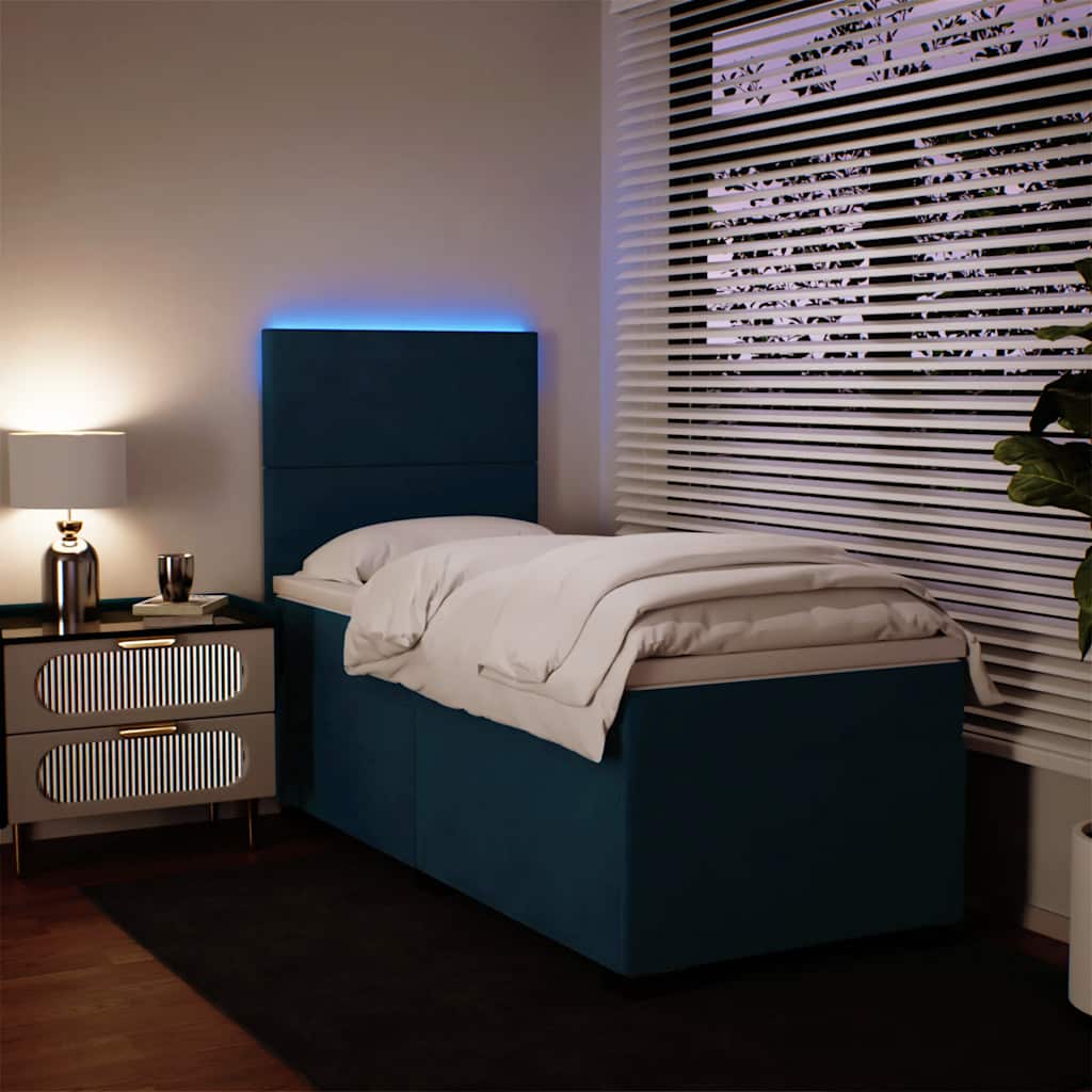 Giroletto a Molle con Materasso Blu 100x200 cm in Velluto