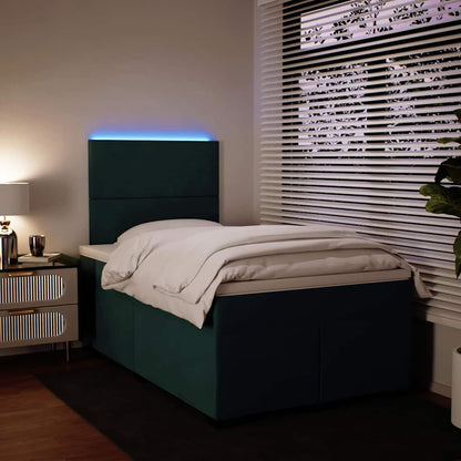 Giroletto a Molle con Materasso Verde Scuro 120x190 cm Velluto