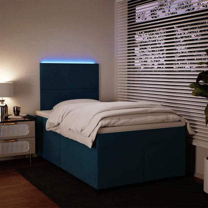 Giroletto a Molle con Materasso Blu 120x190 cm in Velluto